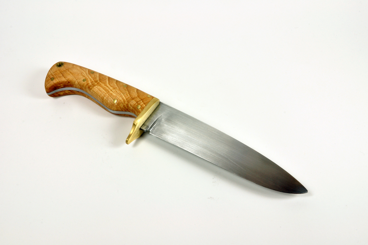 Hand Forged Knife with Brass Guard Eric Dennis
