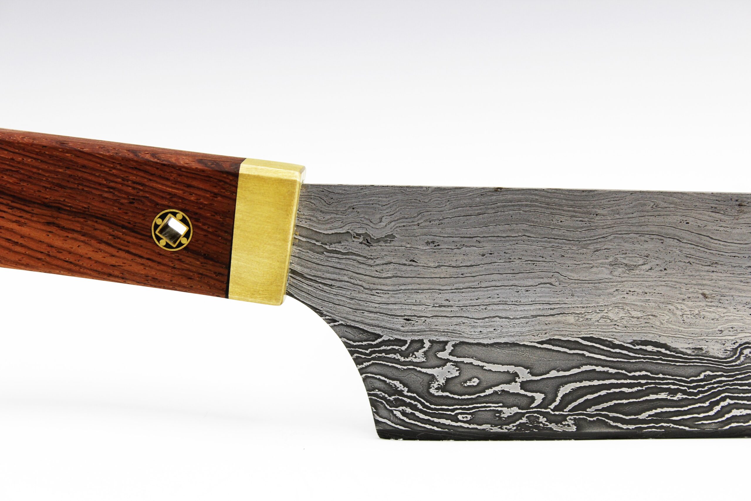 Hand forged damascus knife wrought iron