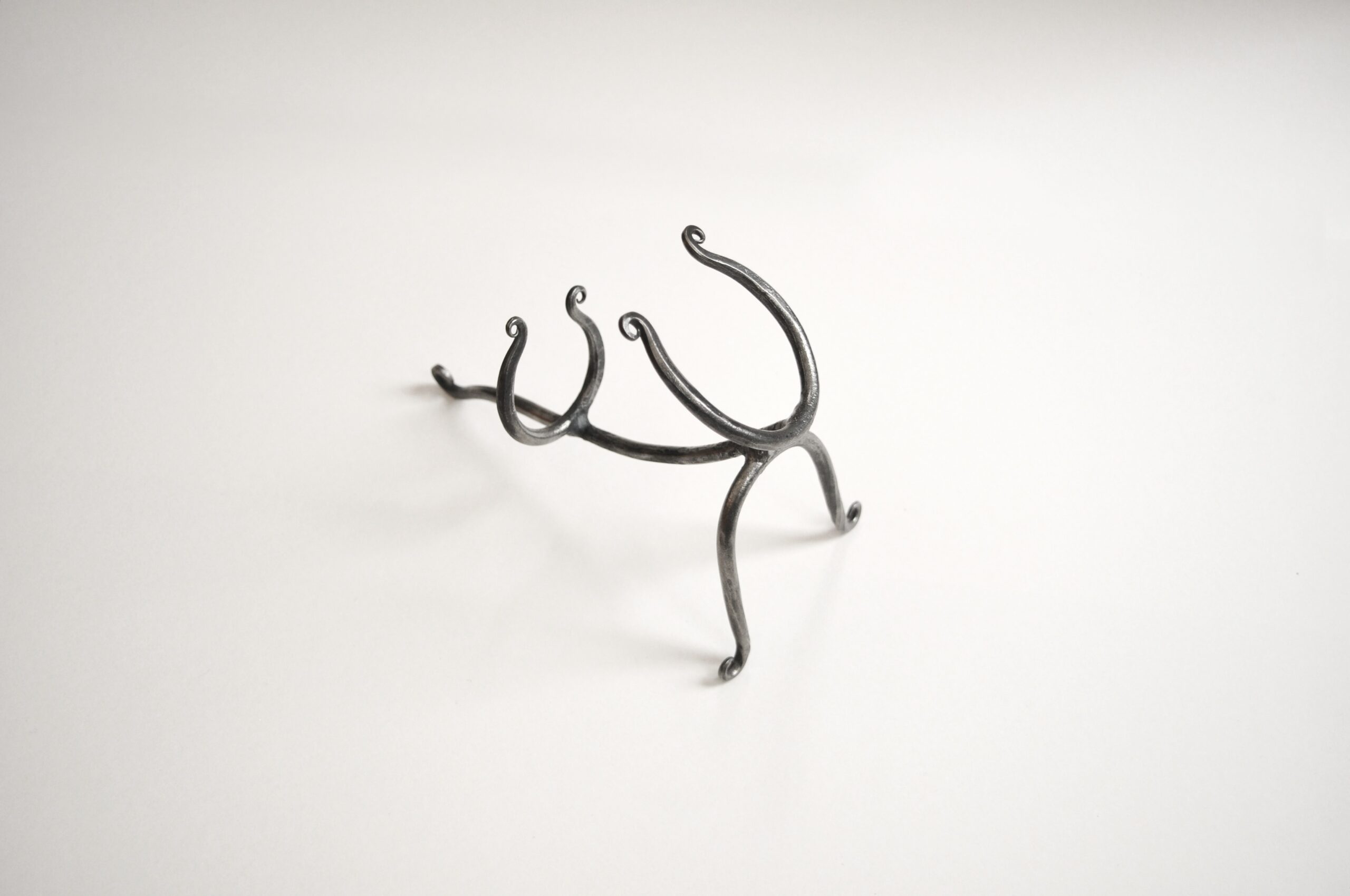 viking drinking horn stand iron