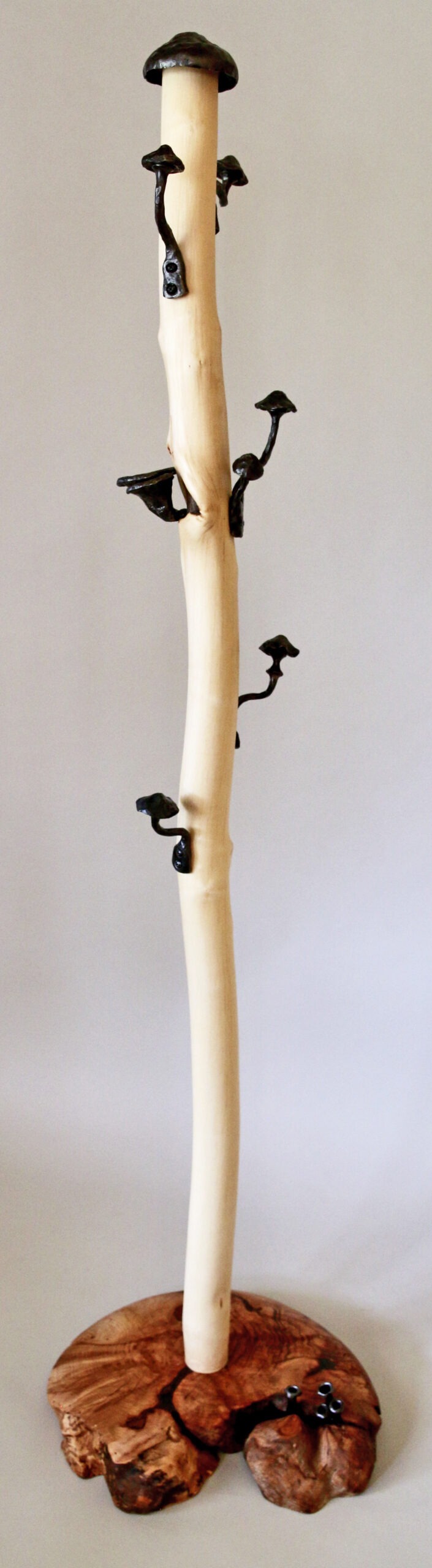 Mushroom coat tree metal wood