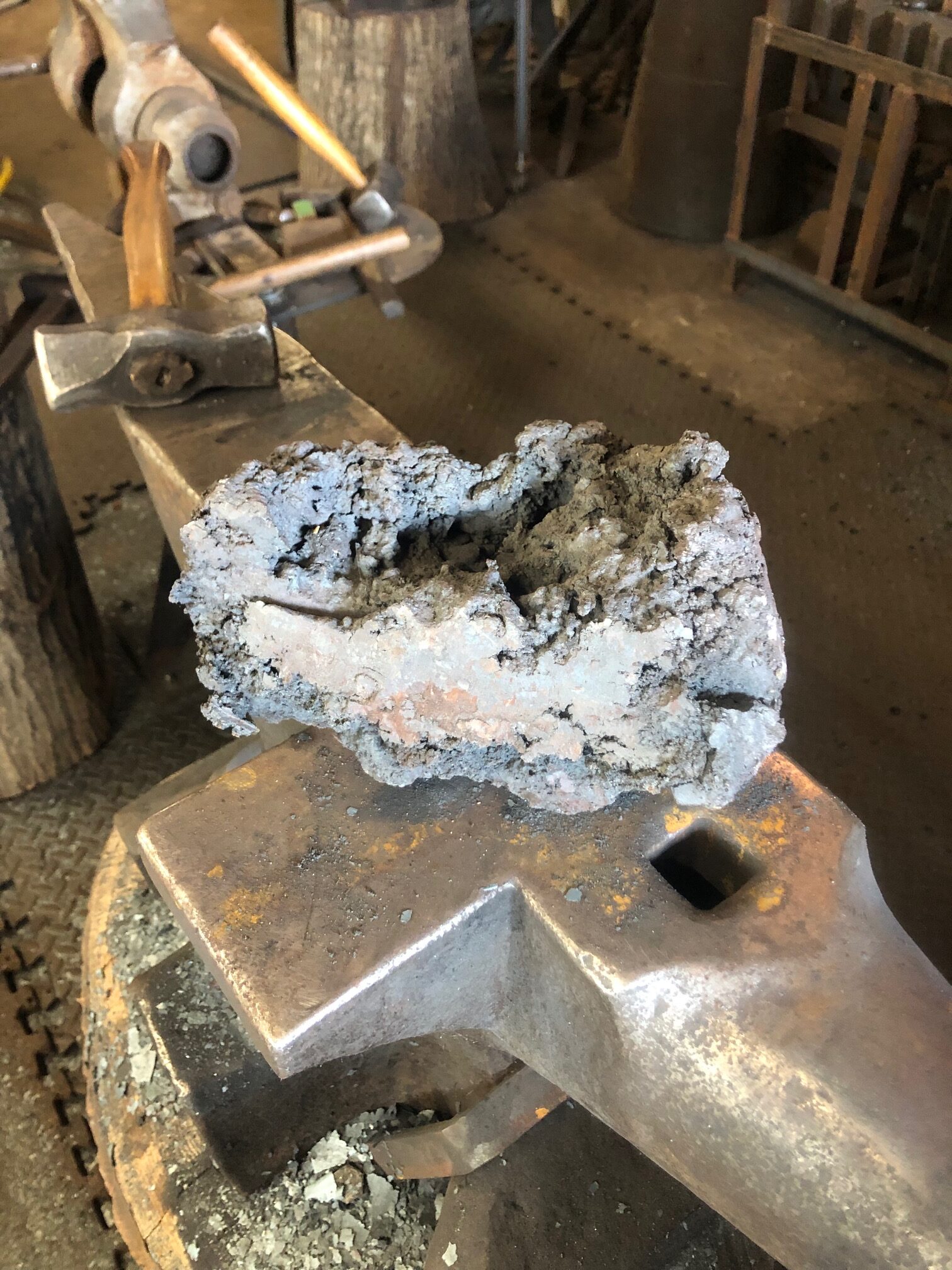 Half of compacted iron bloom