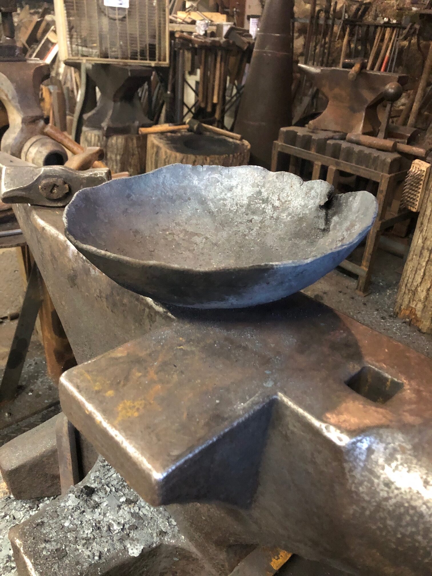 raised bloom iron bowl