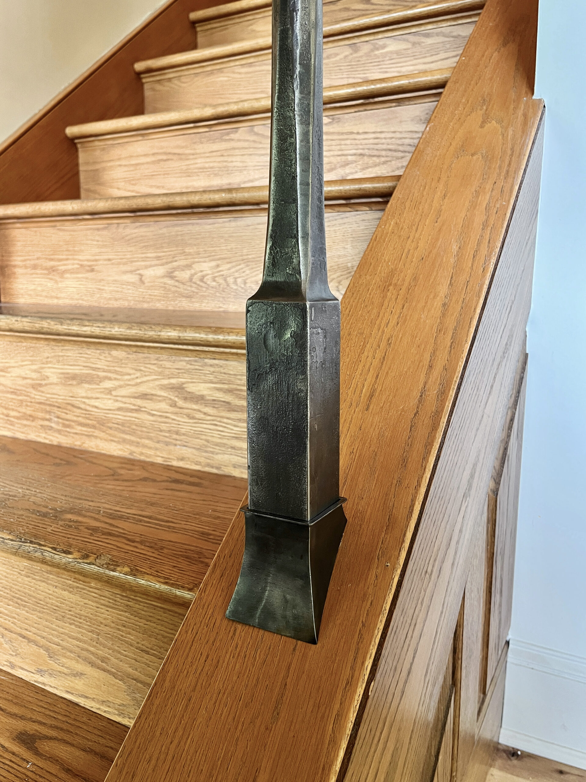 Forged newel post