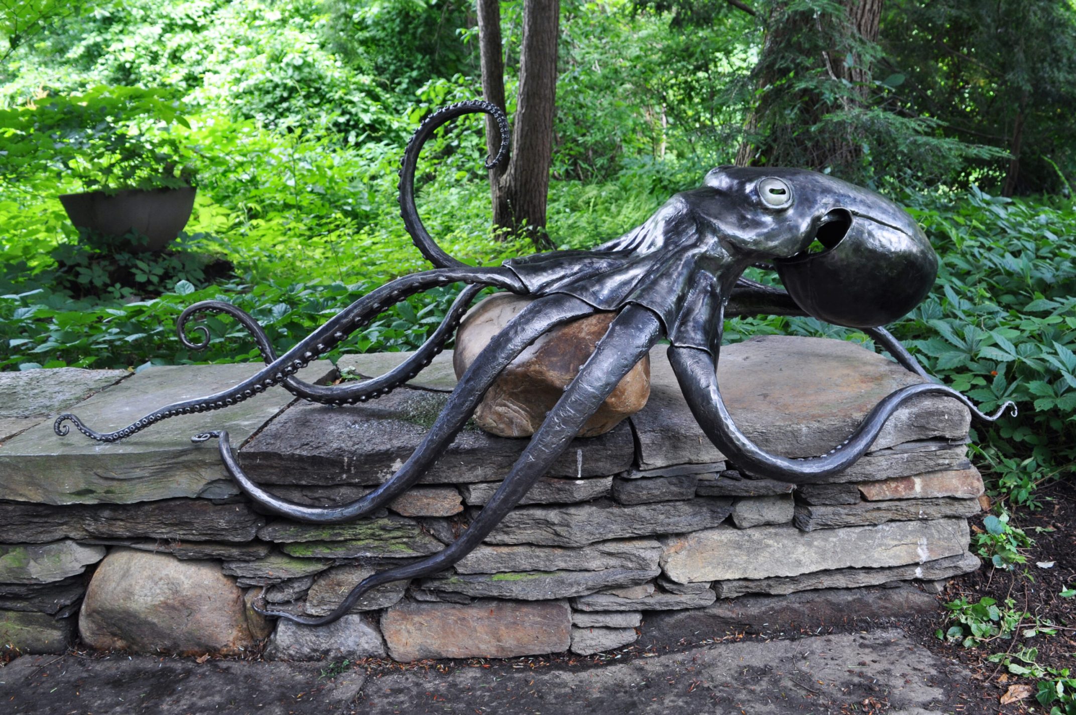 Forged Steel Octopus Sculpture