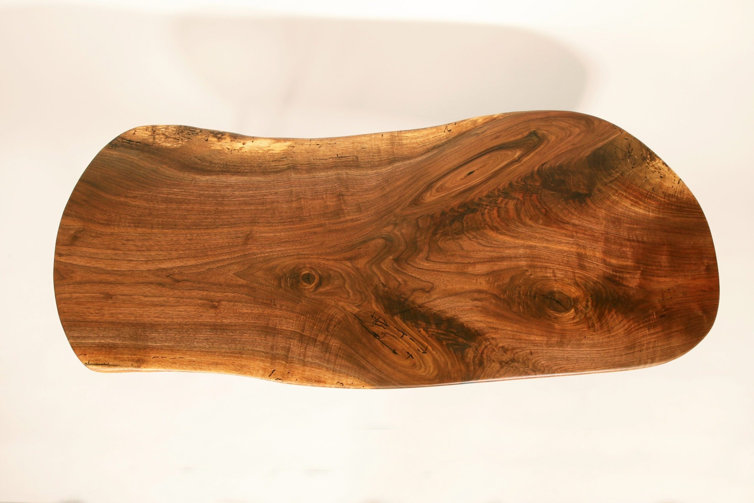 traditional walnut burl iron coffee table